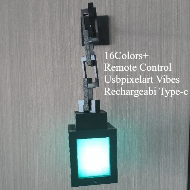 Lanterne LED Pixel rechargeable USB-C - Lampe d'ambiance et veilleuse de chevet - Image 1