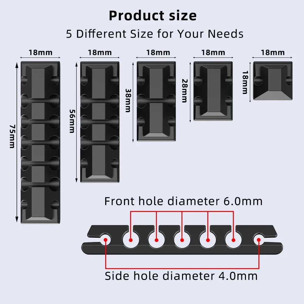 Organisateur de câbles USB en silicone flexible pour bureau - Image 4