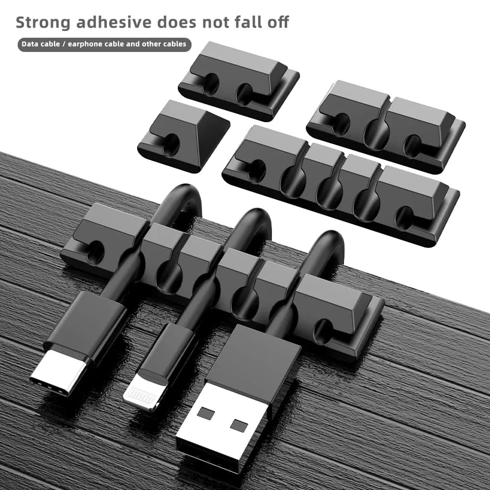 Organisateur de câbles USB en silicone flexible pour bureau - Image 2