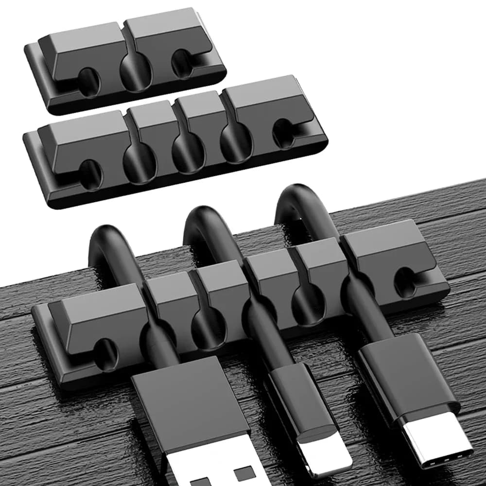 Organisateur de câbles USB en silicone flexible pour bureau - Image 5