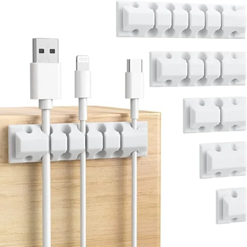 Organisateur de câbles USB en silicone flexible pour bureau - Image 1