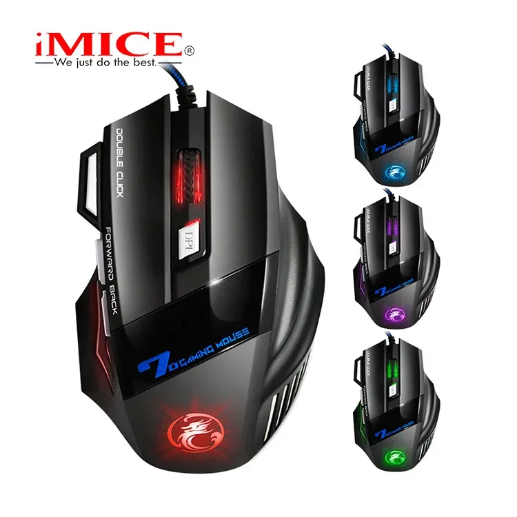 Souris Gaming Optique IMICE X7 - DPI Réglable, Design Ergonomique et Rétroéclairage LED - Image 4