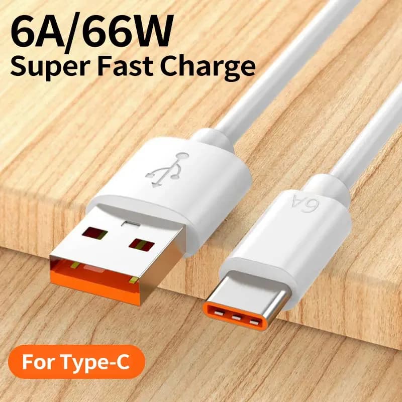 Câble USB vers Type C 6A - Charge Rapide 3.0 et Transfert de Données (0,25 m / 1 m / 1,5 m / 2 m) - Image 2