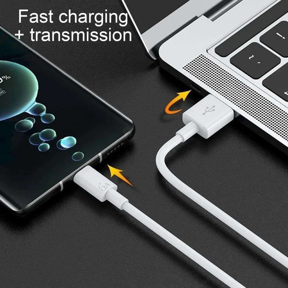 Câble USB vers Type C 6A - Charge Rapide 3.0 et Transfert de Données (0,25 m / 1 m / 1,5 m / 2 m) - Image 3