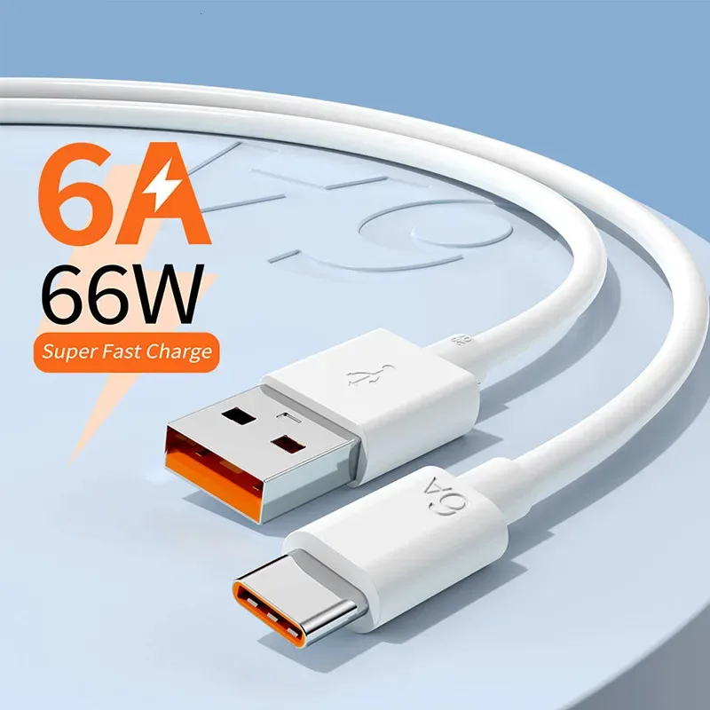 Câble USB vers Type C 6A - Charge Rapide 3.0 et Transfert de Données (0,25 m / 1 m / 1,5 m / 2 m) - Image 1