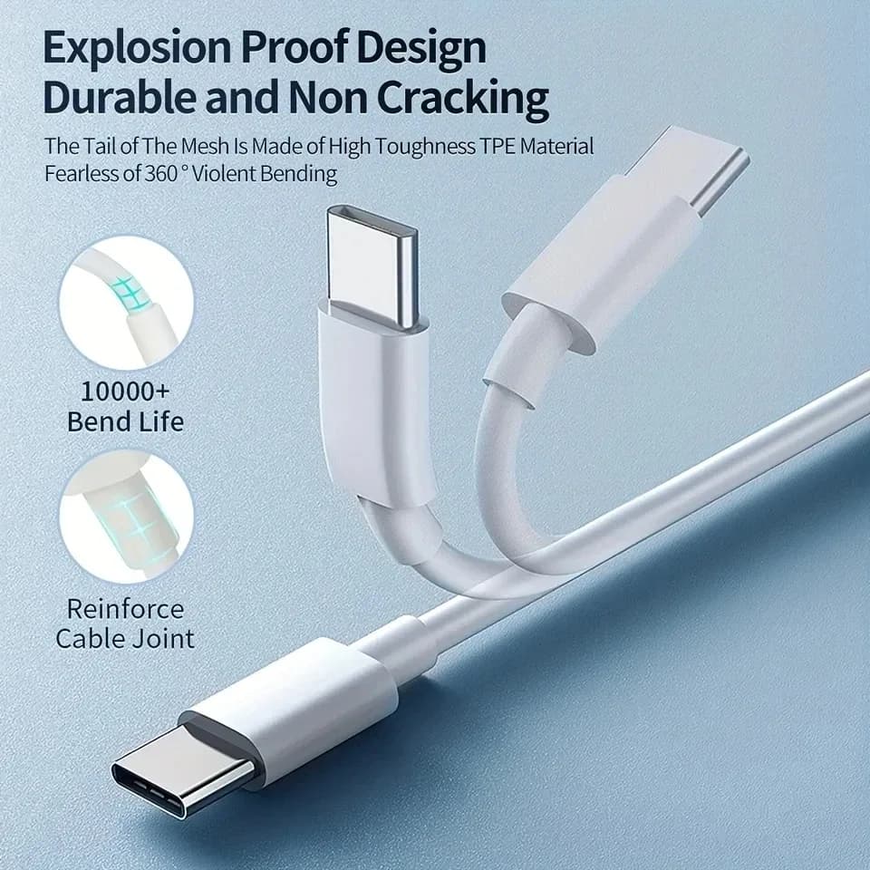 Câble de charge rapide USB-C vers USB-C 100W PD - Image 4