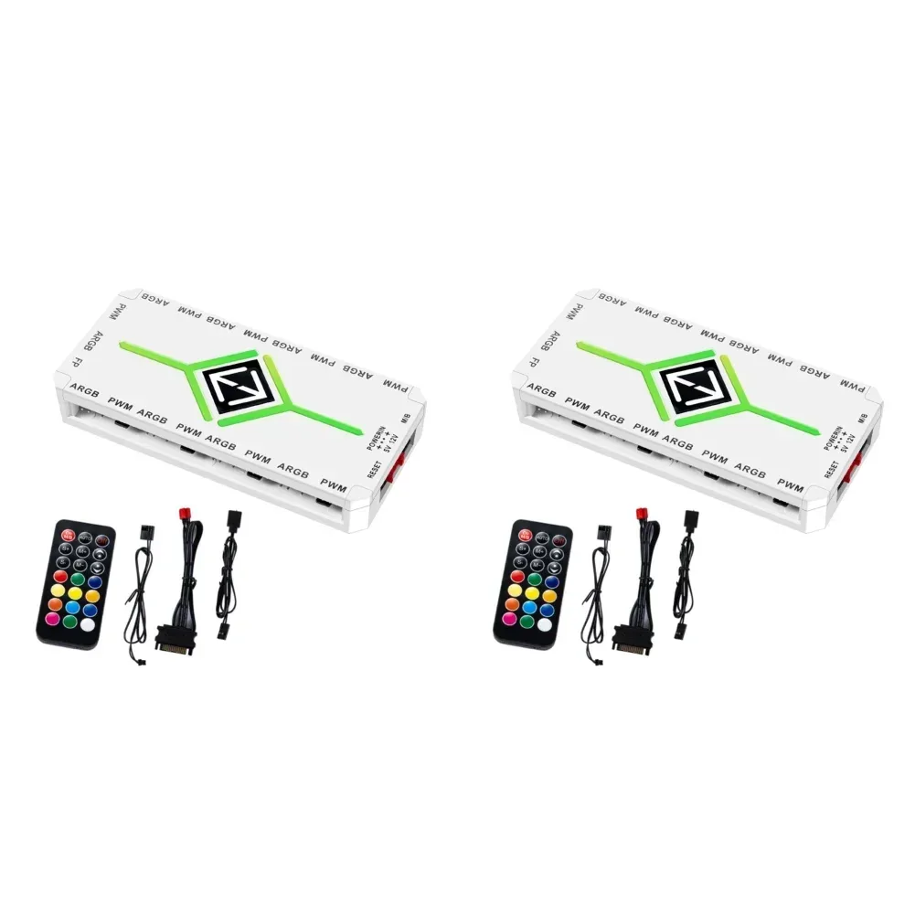 Hub de ventilation ARGB et PWM (9 ports) avec alimentation SATA et fixation magnétique slide 9