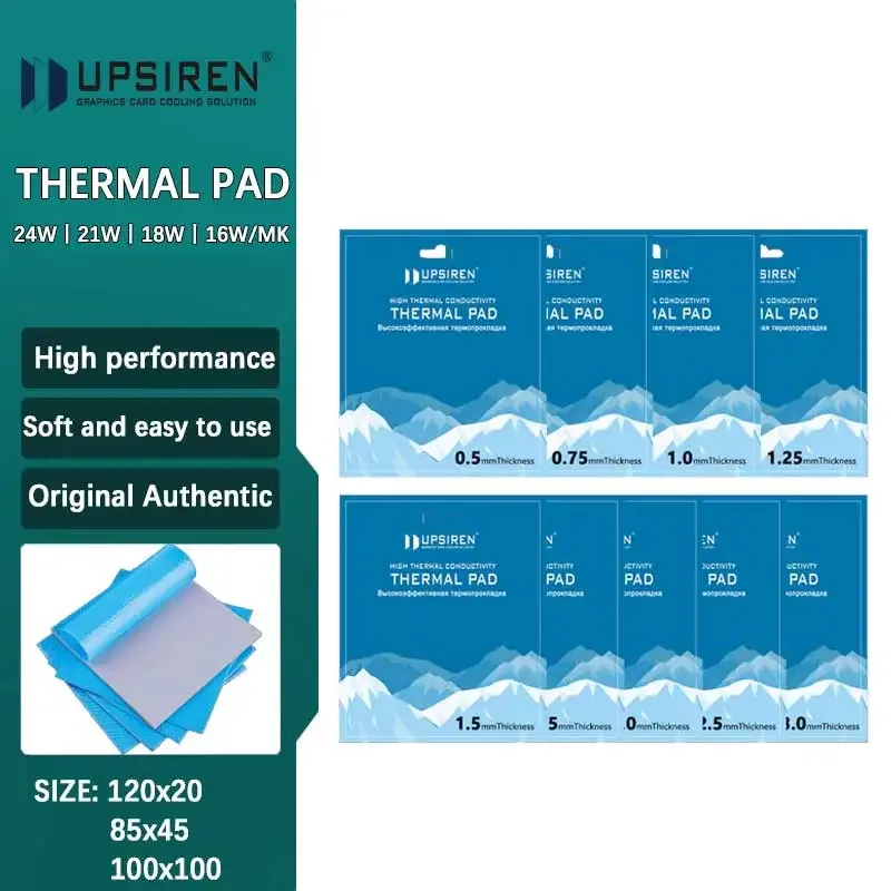 Pad thermique en silicone UPSIREN 100x100mm pour CPU et GPU