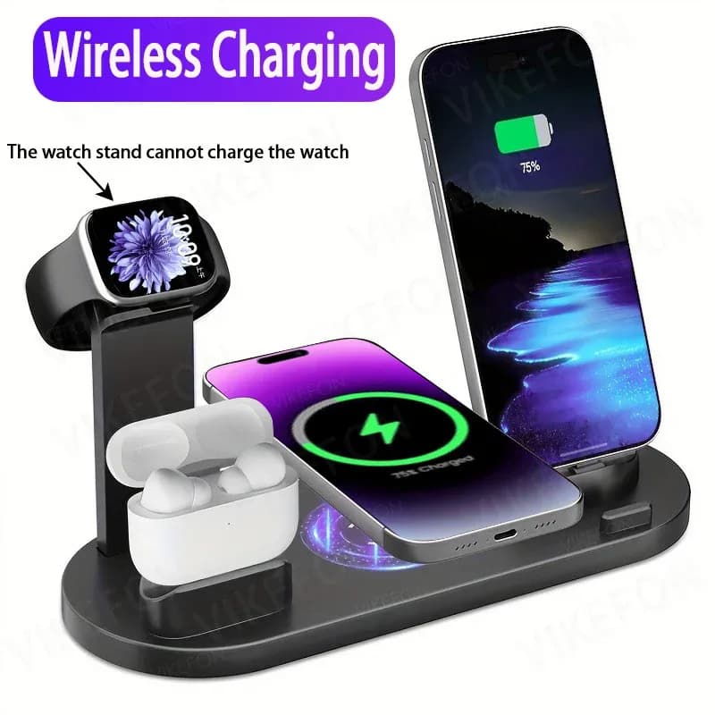 Station de charge rapide sans fil pour iPhone, Samsung, Apple Watch et AirPods