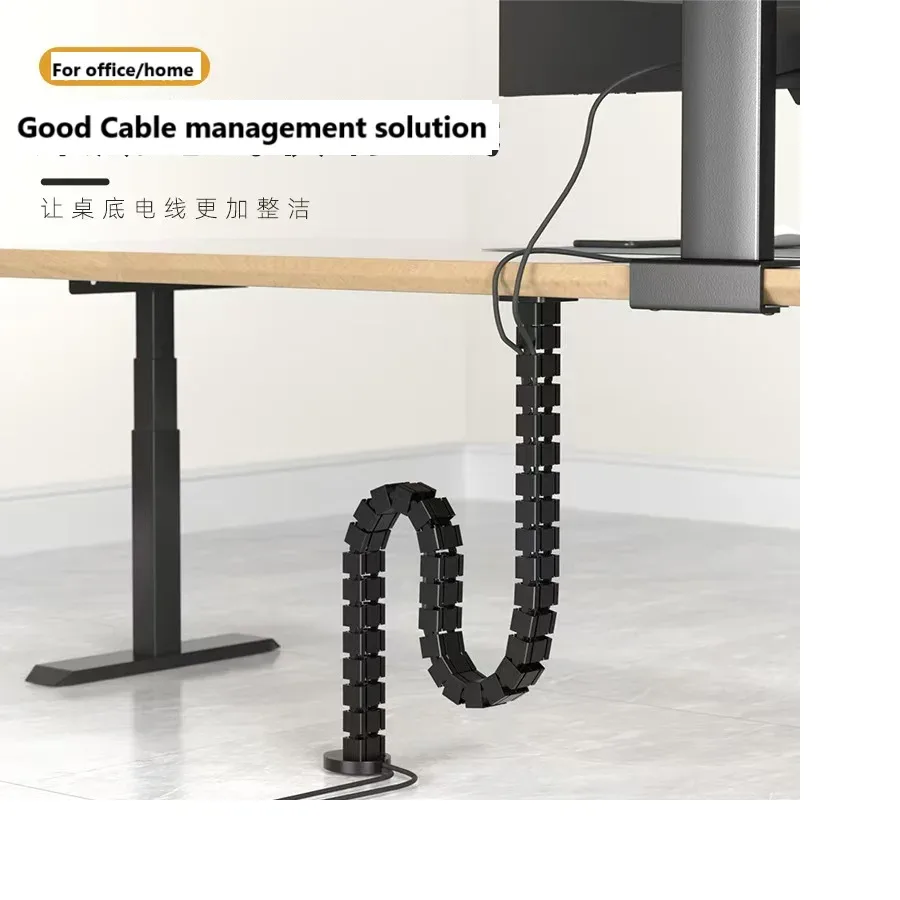 ISRTAO Colonne de Gestion des Câbles Articulée pour Bureau - Organisateur de Câbles Flexible - Image 1
