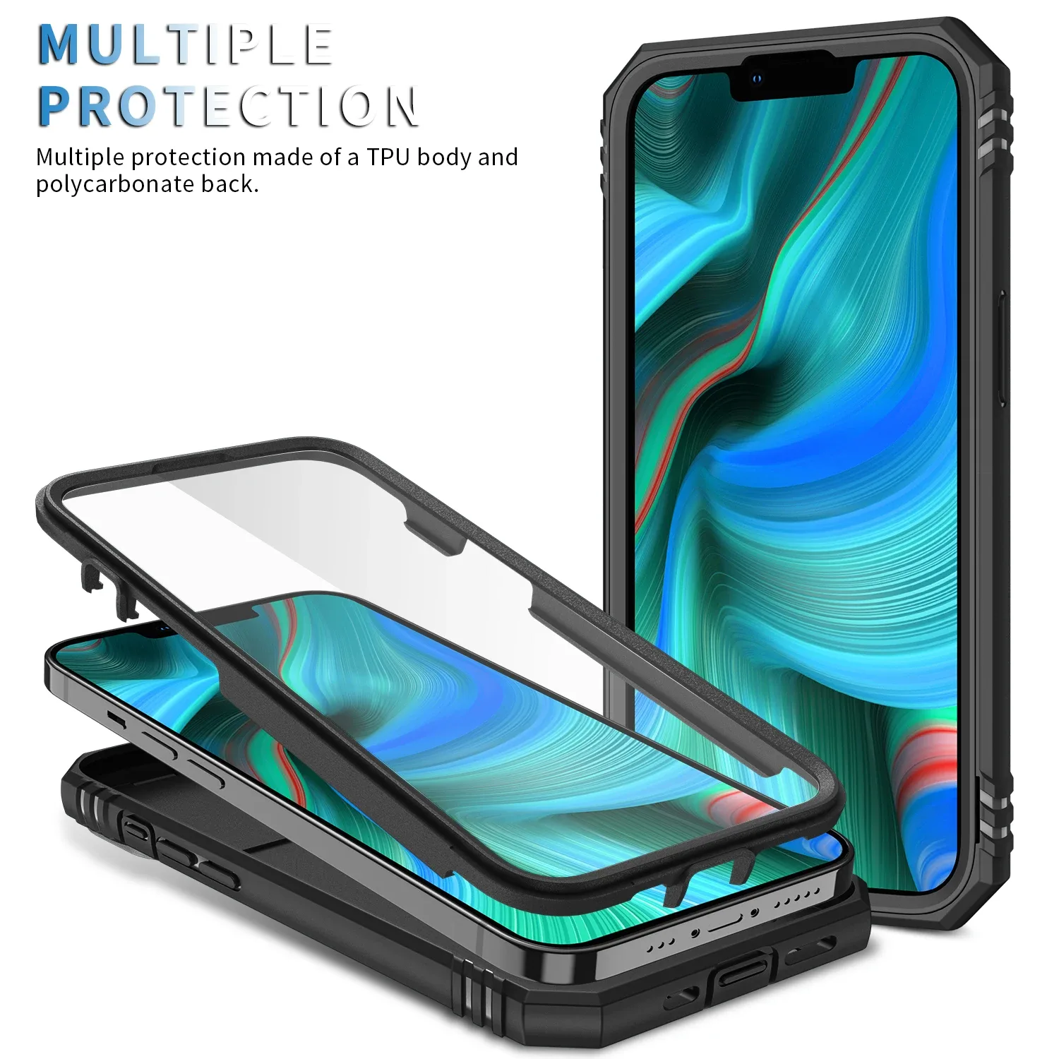 Coque de protection robuste avec cache-caméra coulissant et support rotatif à 360° pour iPhone 15 Pro Max, 14, 13, 12, 11, XS, X, 8, 7 Plus - Image 3