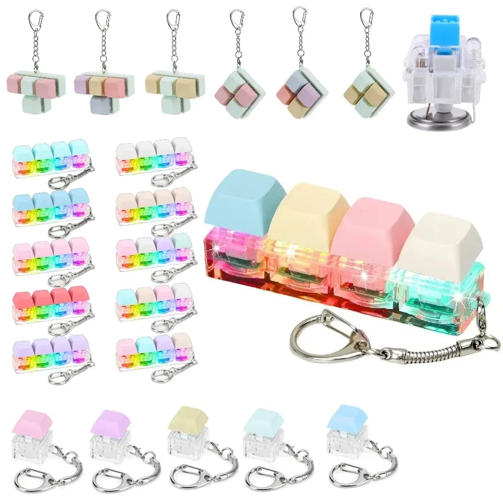 Porte-clés Fidget Clavier Mécanique à 4 Touches - Jouet Anti-stress - Image 1