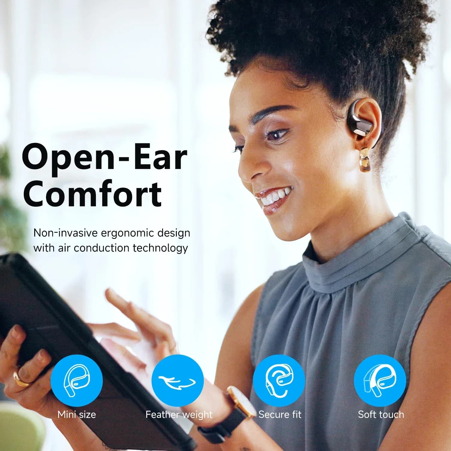 Oneodio SuperEQ T44 - Écouteurs sans fil à conduction aérienne, Bluetooth 5.3, 4 micros ENC - Image 2