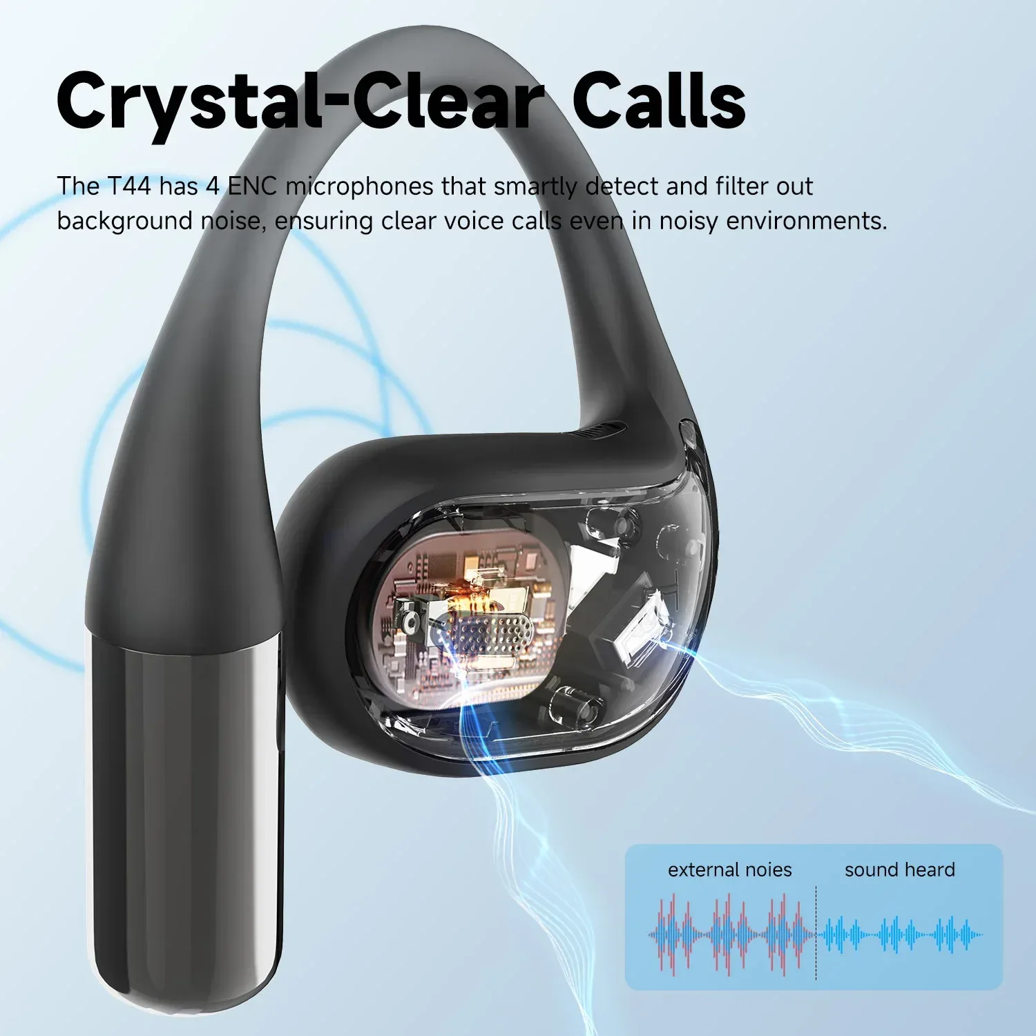 Oneodio SuperEQ T44 - Écouteurs sans fil à conduction aérienne, Bluetooth 5.3, 4 micros ENC - Image 5