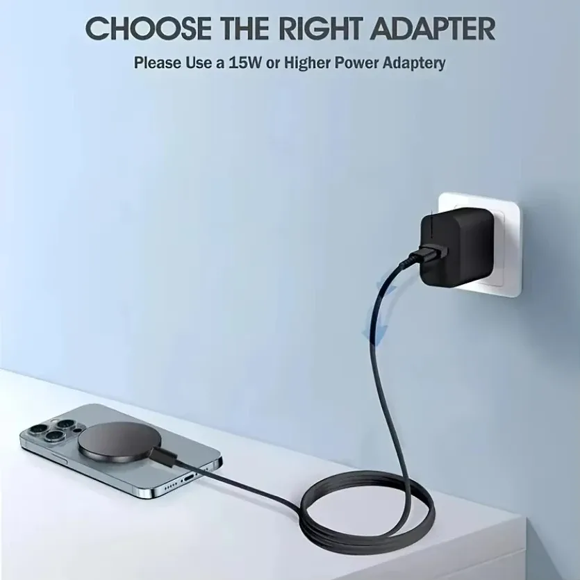 Chargeur sans fil magnétique 15W compatible MagSafe pour iPhone et AirPods slide 2