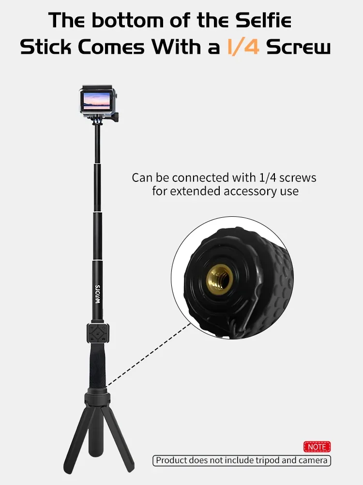 Perche à selfie et monopode en aluminium SJCAM avec télécommande pour caméras d'action C300, SJ6, SJ7 Star, SJ8 PRO, SJ8 PLUS, SJ10 Pro, SJ10X et C200 slide 4