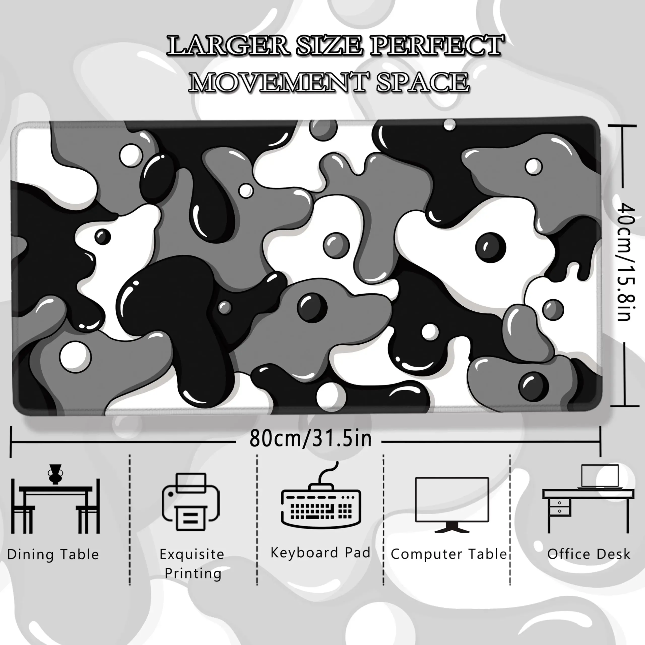 Tapis de souris gaming XXL avec bords cousus et base antidérapante - Image 3