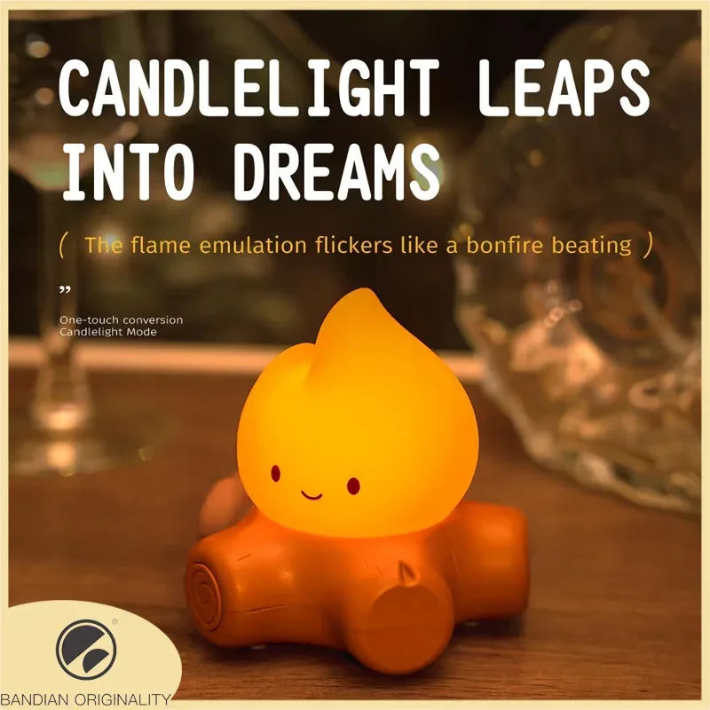 Veilleuse feu de camp en silicone souple avec minuterie réglable