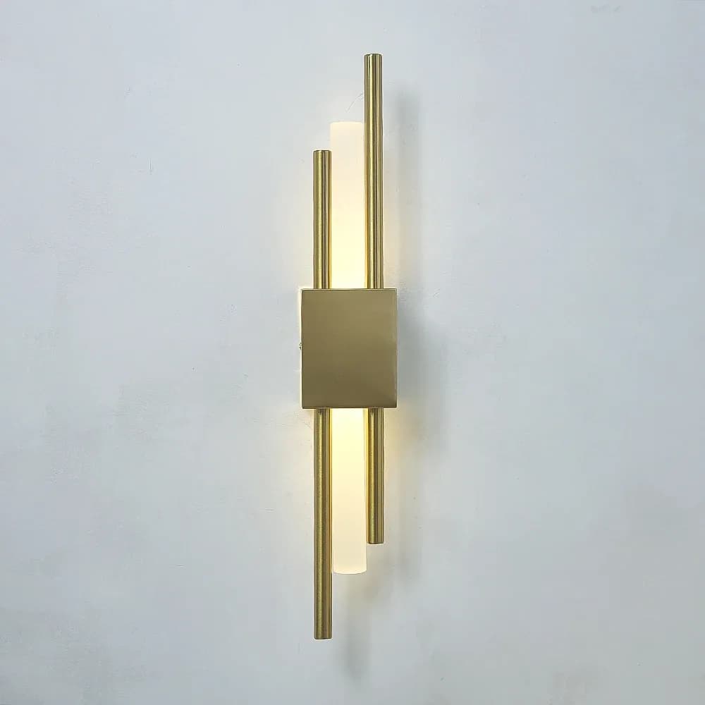 Applique murale LED moderne en métal et acrylique - Noir et Bronze Laiton - Image 1
