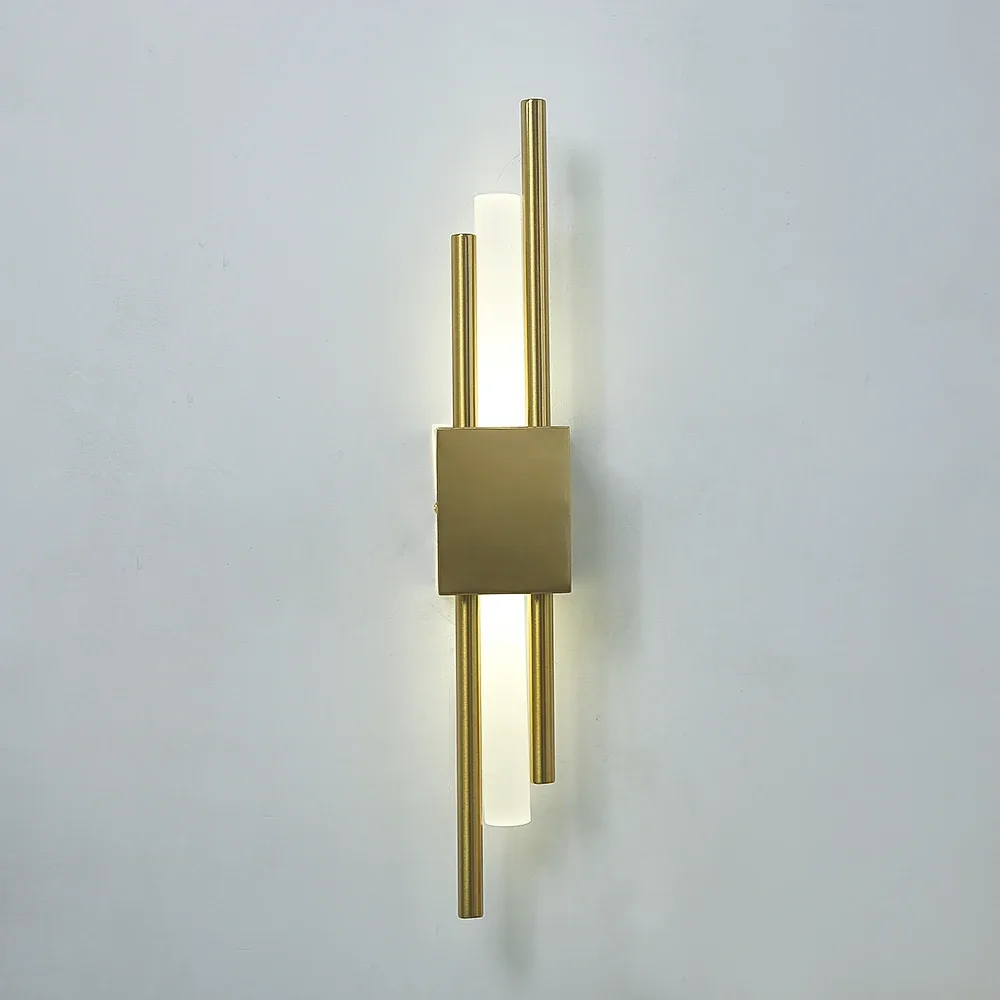 Applique murale LED moderne en métal et acrylique - Noir et Bronze Laiton - Image 6