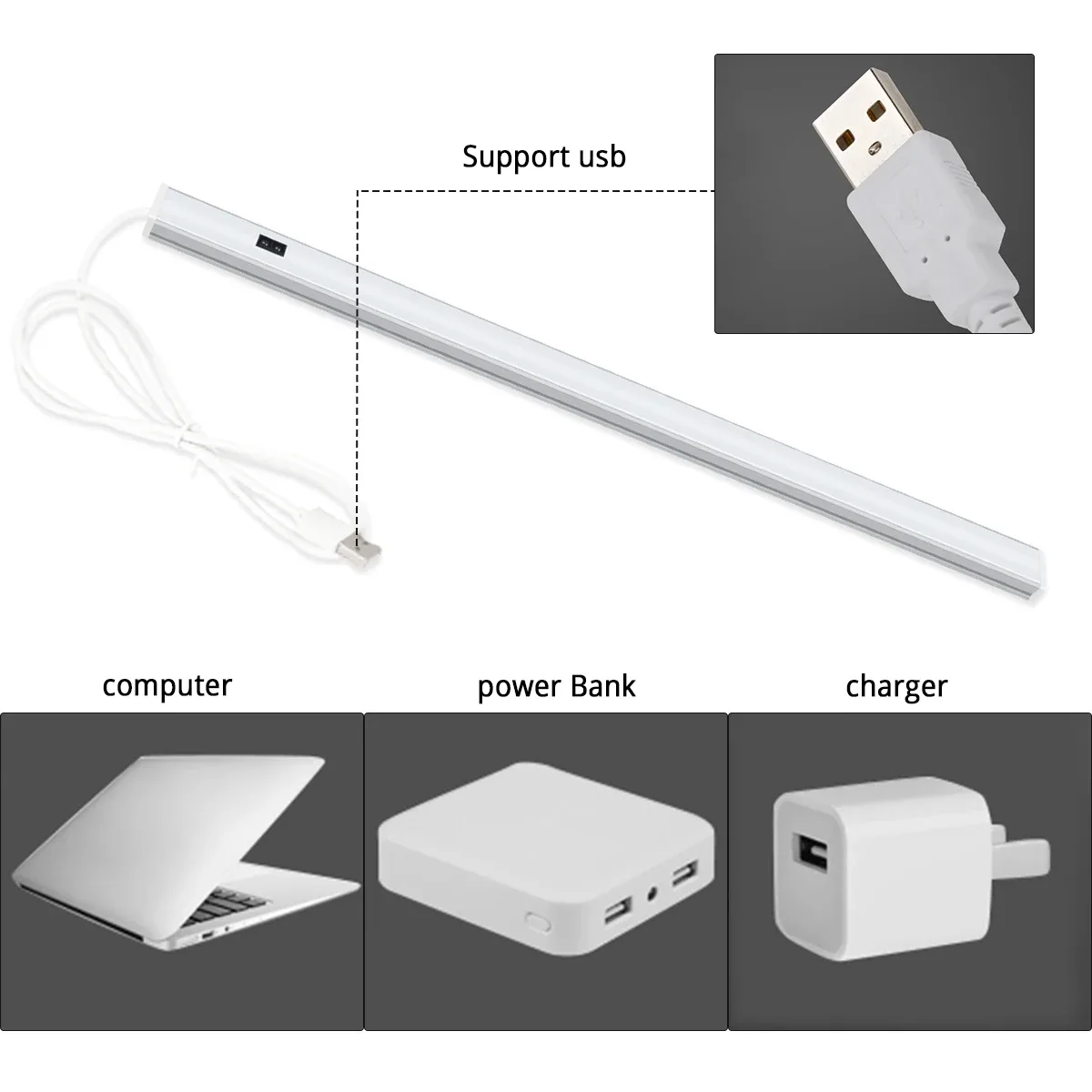 Réglette LED en aluminium avec capteur de mouvement par balayage de la main - USB 5V - Image 6