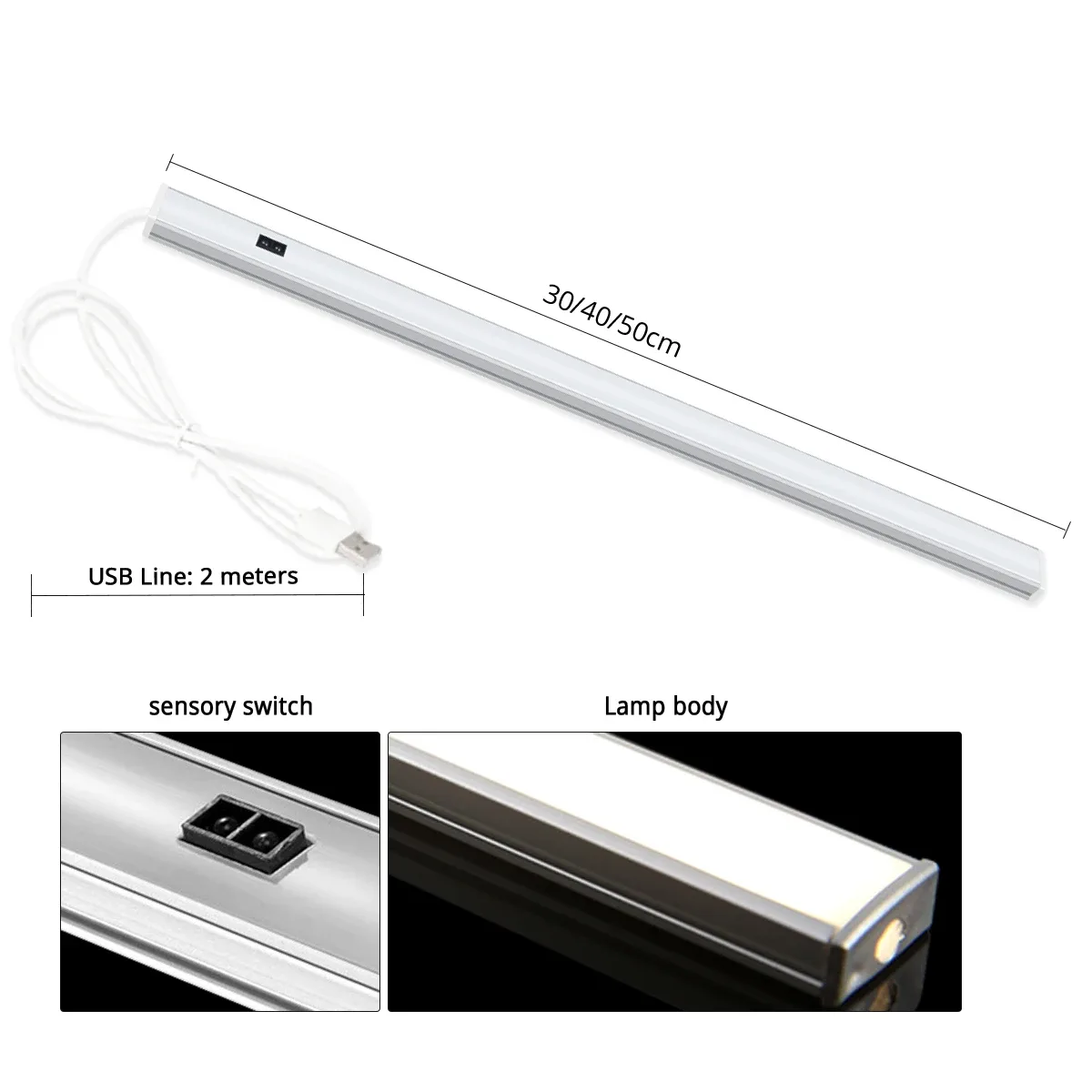 Réglette LED en aluminium avec capteur de mouvement par balayage de la main - USB 5V - Image 3