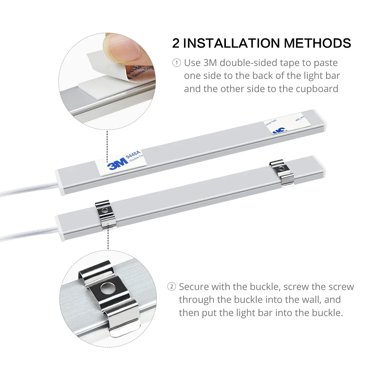 Réglette LED en aluminium avec capteur de mouvement par balayage de la main - USB 5V - Image 2