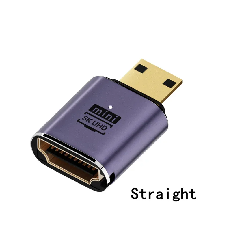 Adaptateur d'extension Mini HDMI vers HDMI 8K - Mâle vers Femelle - Angle à 90° - Image 4