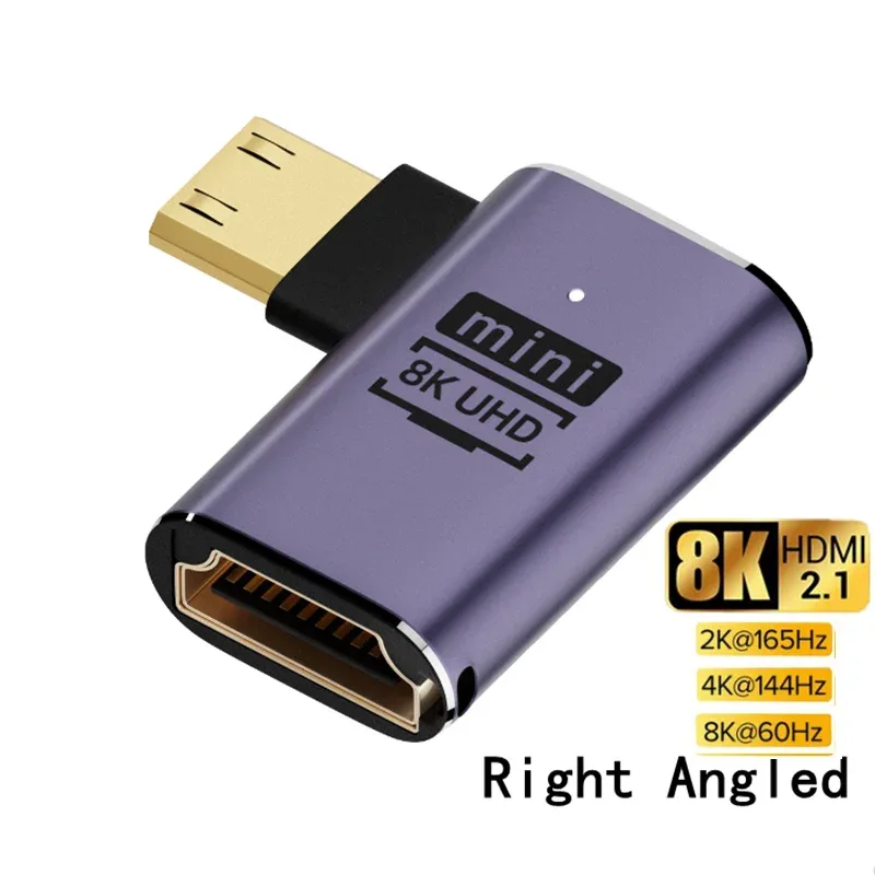 Adaptateur d'extension Mini HDMI vers HDMI 8K - Mâle vers Femelle - Angle à 90° slide 9