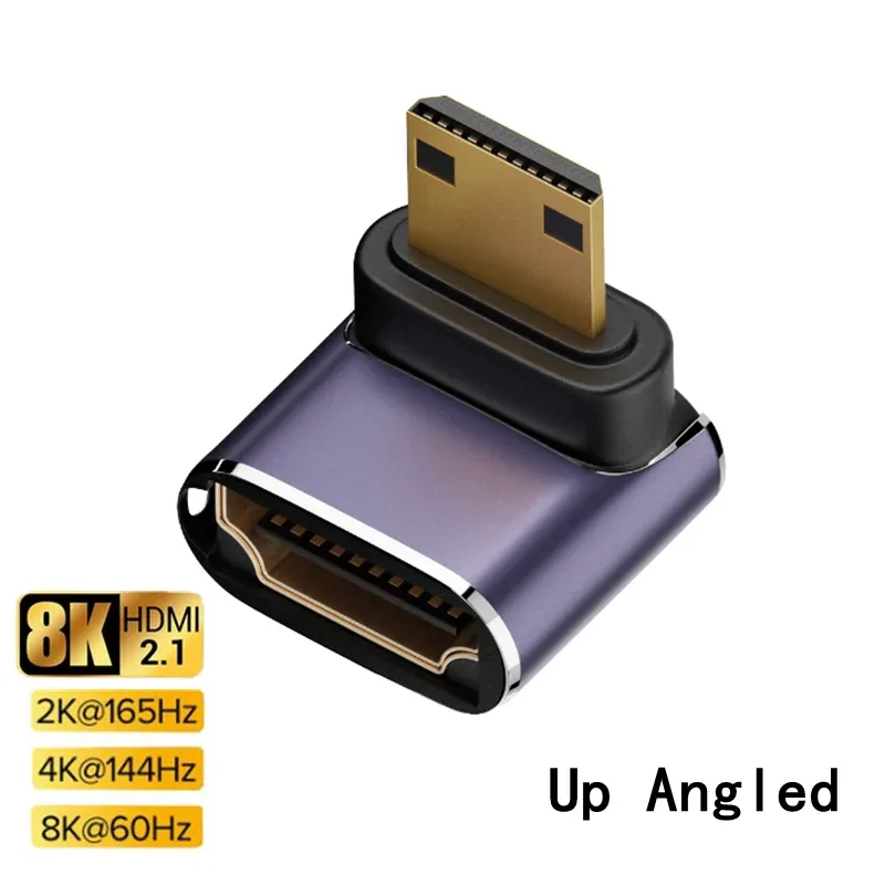 Adaptateur d'extension Mini HDMI vers HDMI 8K - Mâle vers Femelle - Angle à 90° slide 8