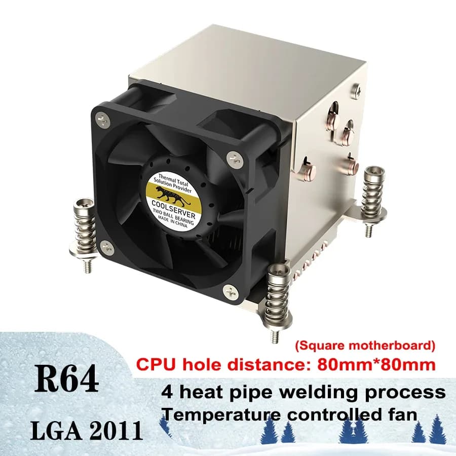 COOLSERVER R64 - Refroidisseur CPU pour Serveur 2U, 4 Caloducs, Intel LGA2011/1700/115X & AMD AM5 slide 9