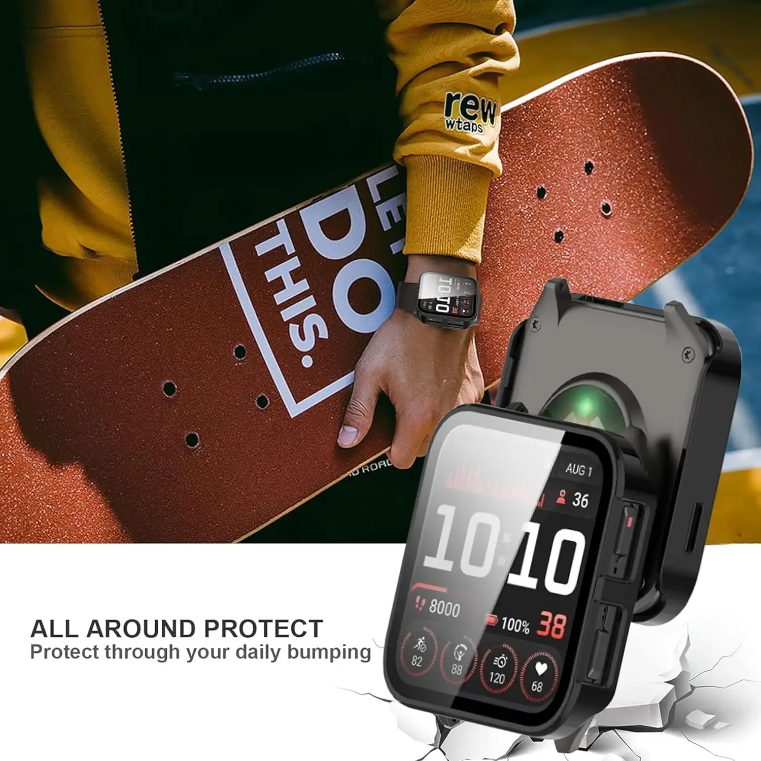 Coque de protection en PC avec verre trempé pour Garmin Venu x1 slide 3