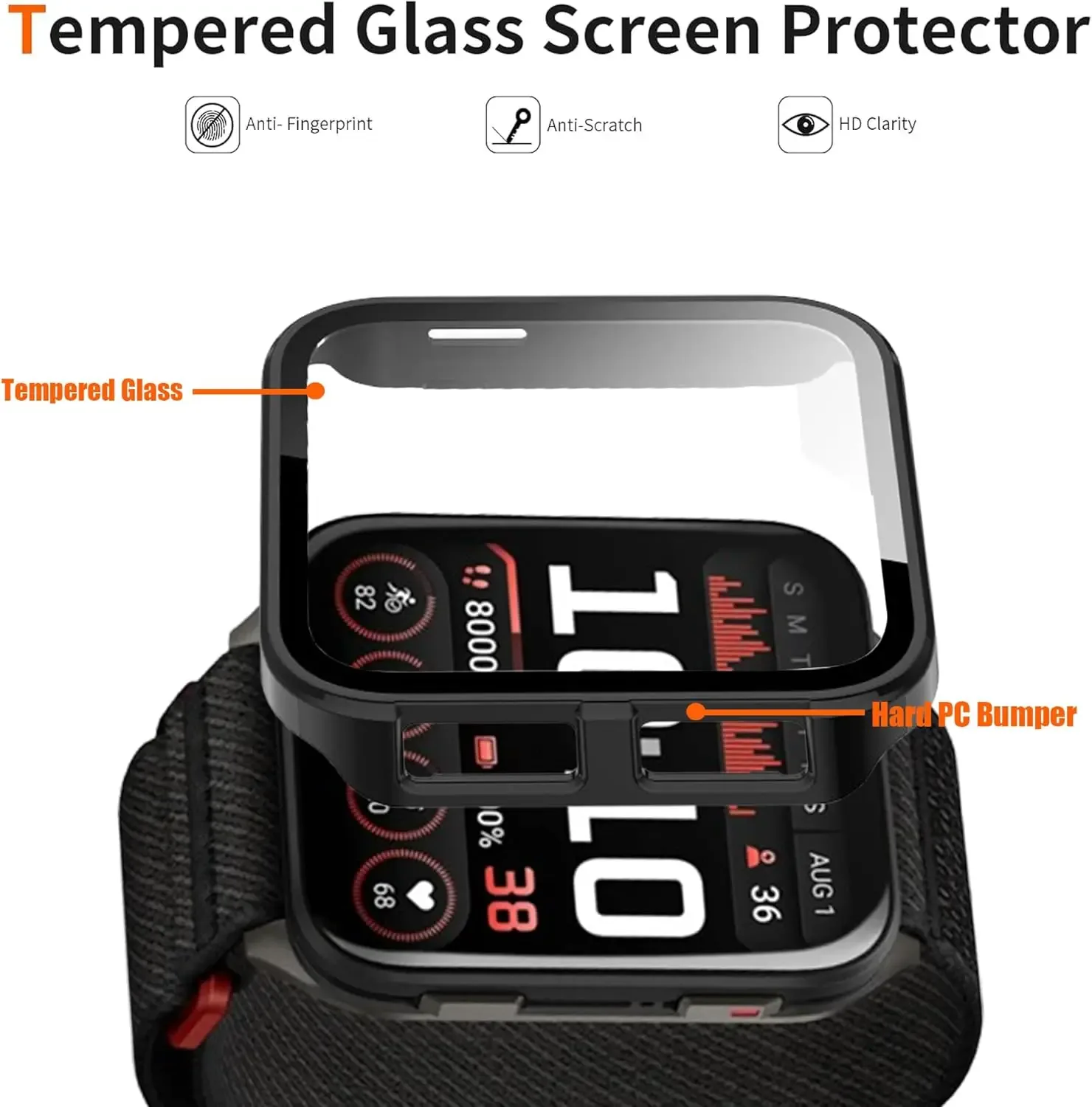 Coque de protection en PC avec verre trempé pour Garmin Venu x1 slide 2