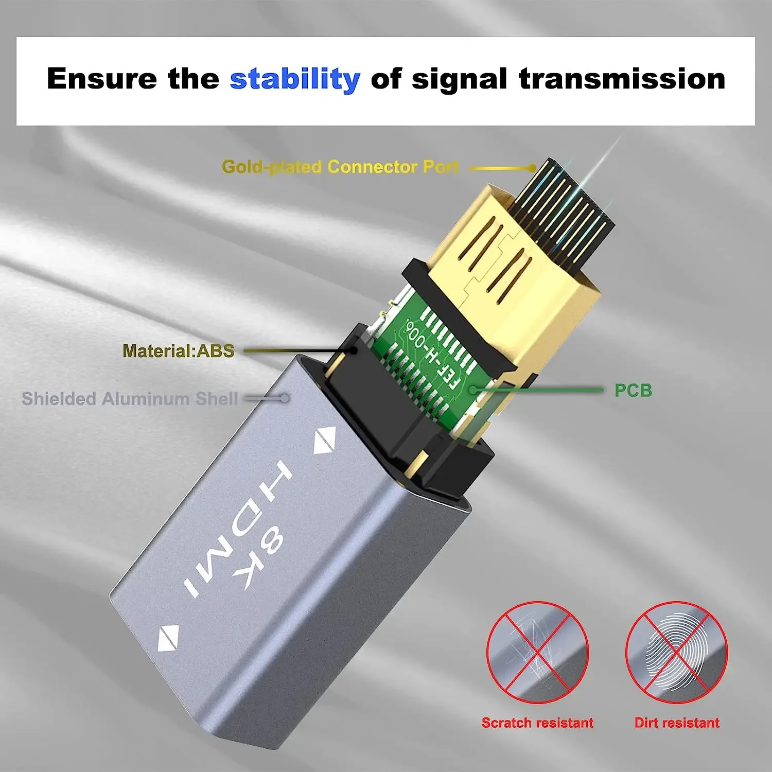 Adaptateur HDMI 2.1 8K Coudé (90° et 270°) Mâle vers Femelle - 48 Gbps, 8K@60Hz / 4K@120Hz slide 5