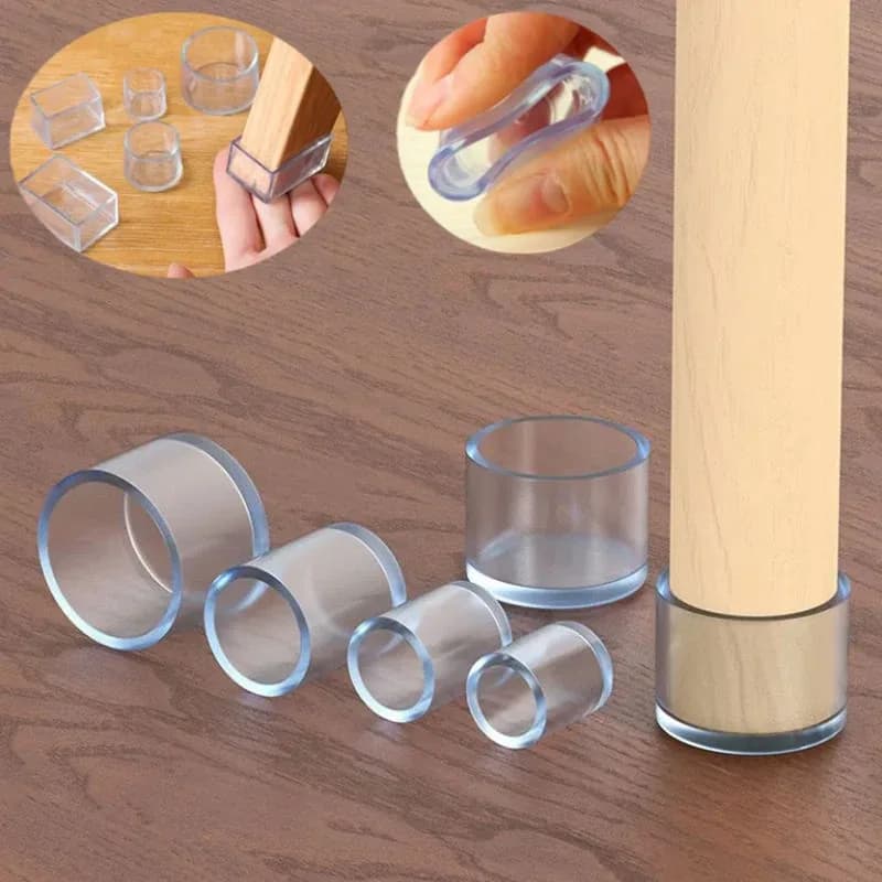 Embouts de protection pour pieds de chaise et de meuble - Transparents et antidérapants - Image 2