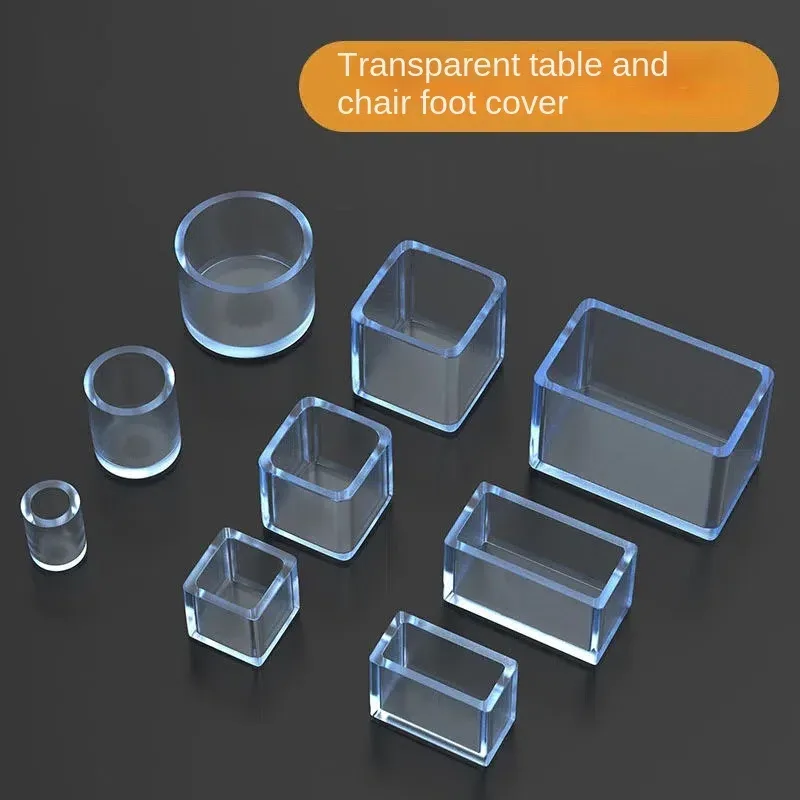 Embouts de protection pour pieds de chaise et de meuble - Transparents et antidérapants - Image 1