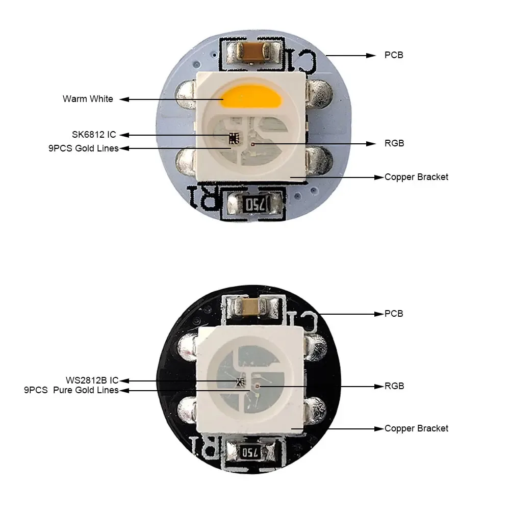 Module LED Pixel Adressable WS2812B / SK6812 (RGB, RGBCW, RGBNW, RGBWW) - 5V DC - Image 3