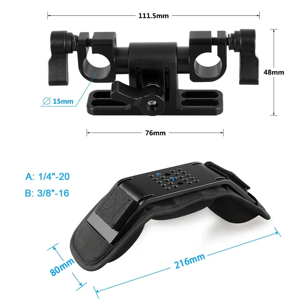 HDRIG Support de montage déporté en Z avec pince de 15 mm pour caméscopes et reflex numériques slide 2