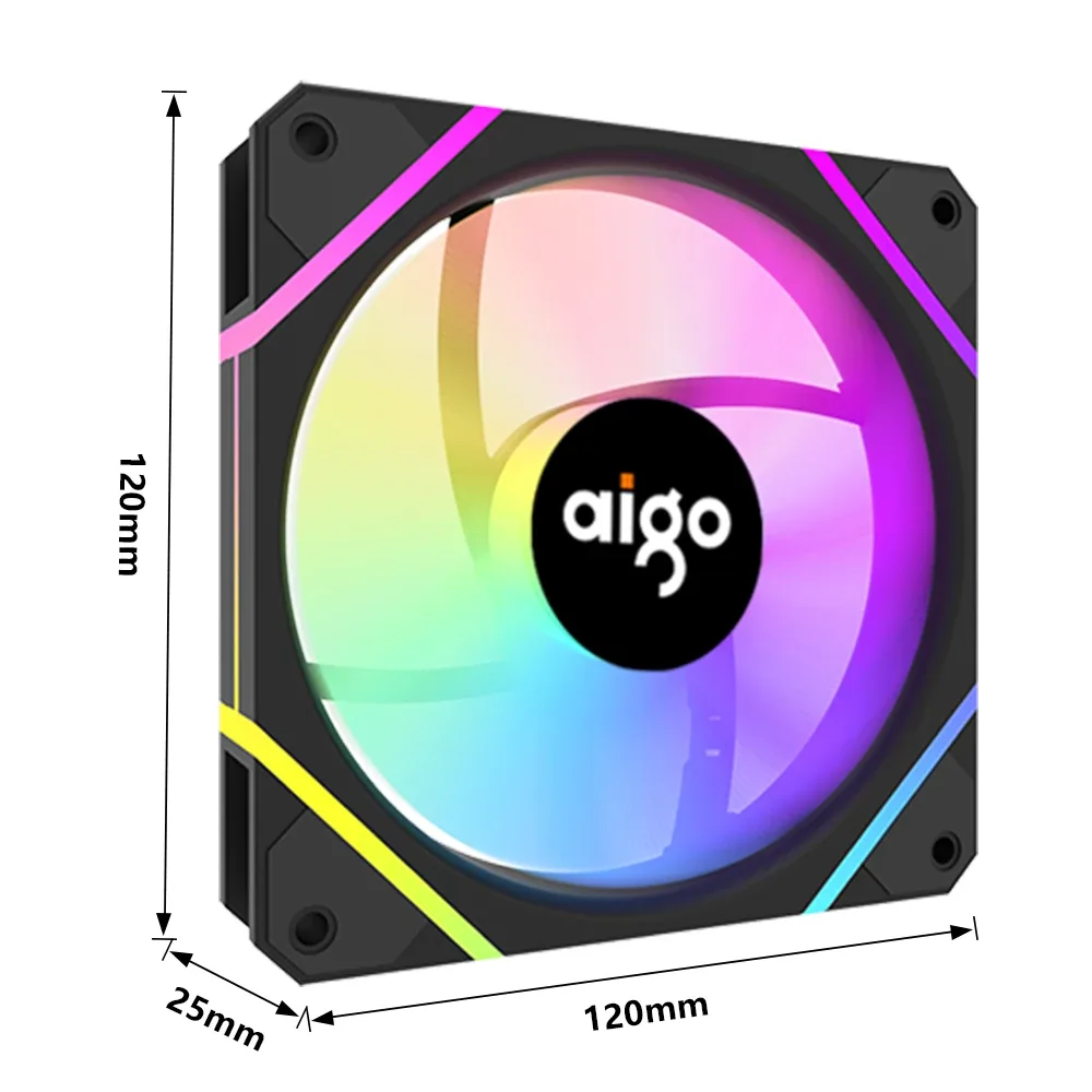 Ventilateur de boîtier Aigo AM12 ARGB 120 mm - Blanc - Image 6