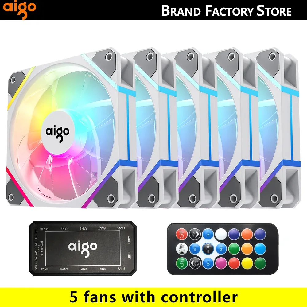 Ventilateur de boîtier Aigo AM12 ARGB 120 mm - Blanc slide 7