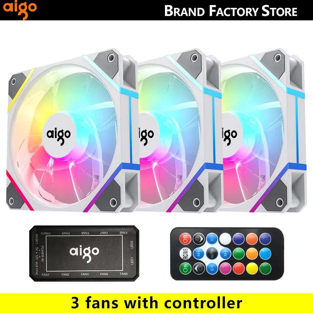 Ventilateur de boîtier Aigo AM12 ARGB 120 mm - Blanc slide 8