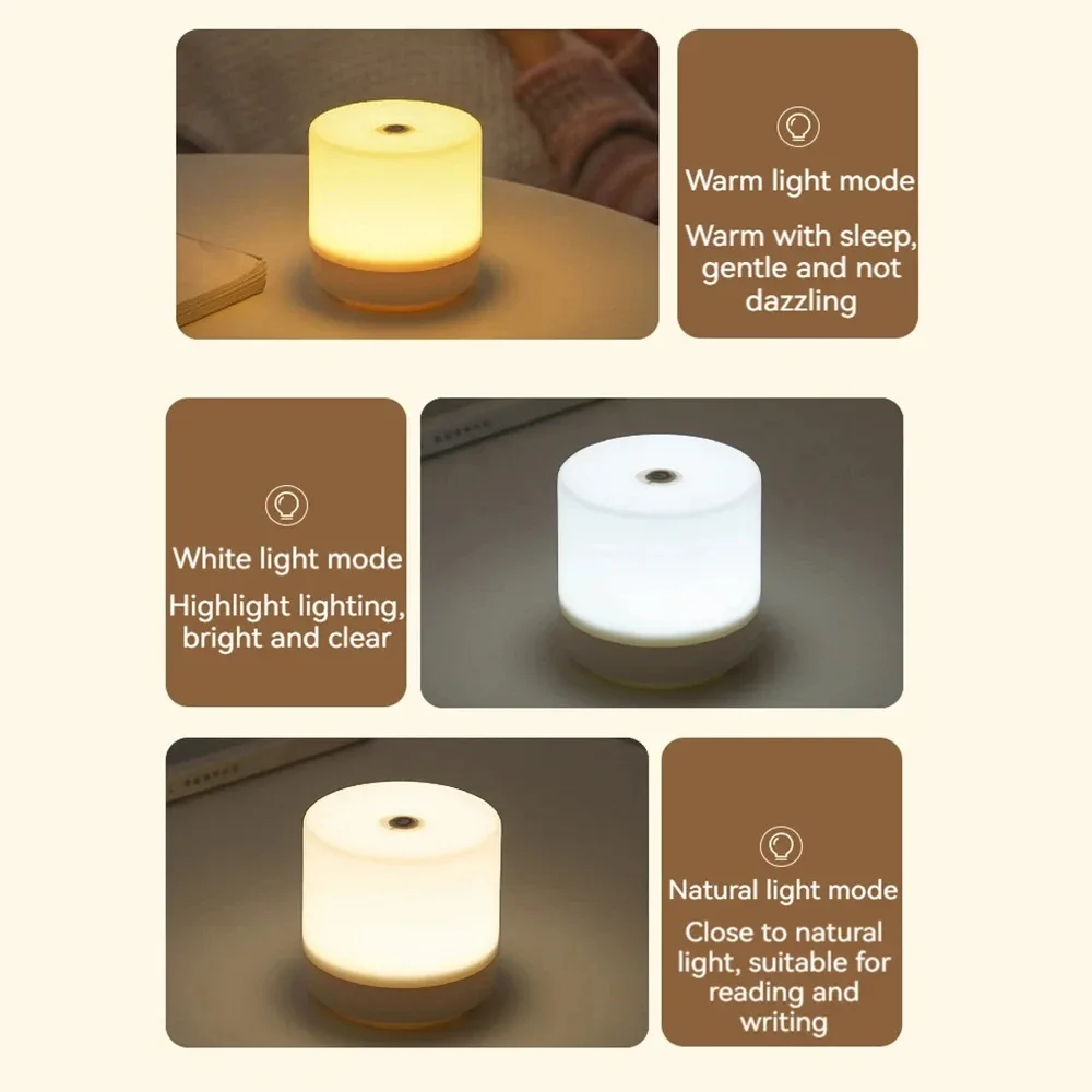 Lampe de chevet tactile LED à intensité variable avec port USB - Image 5