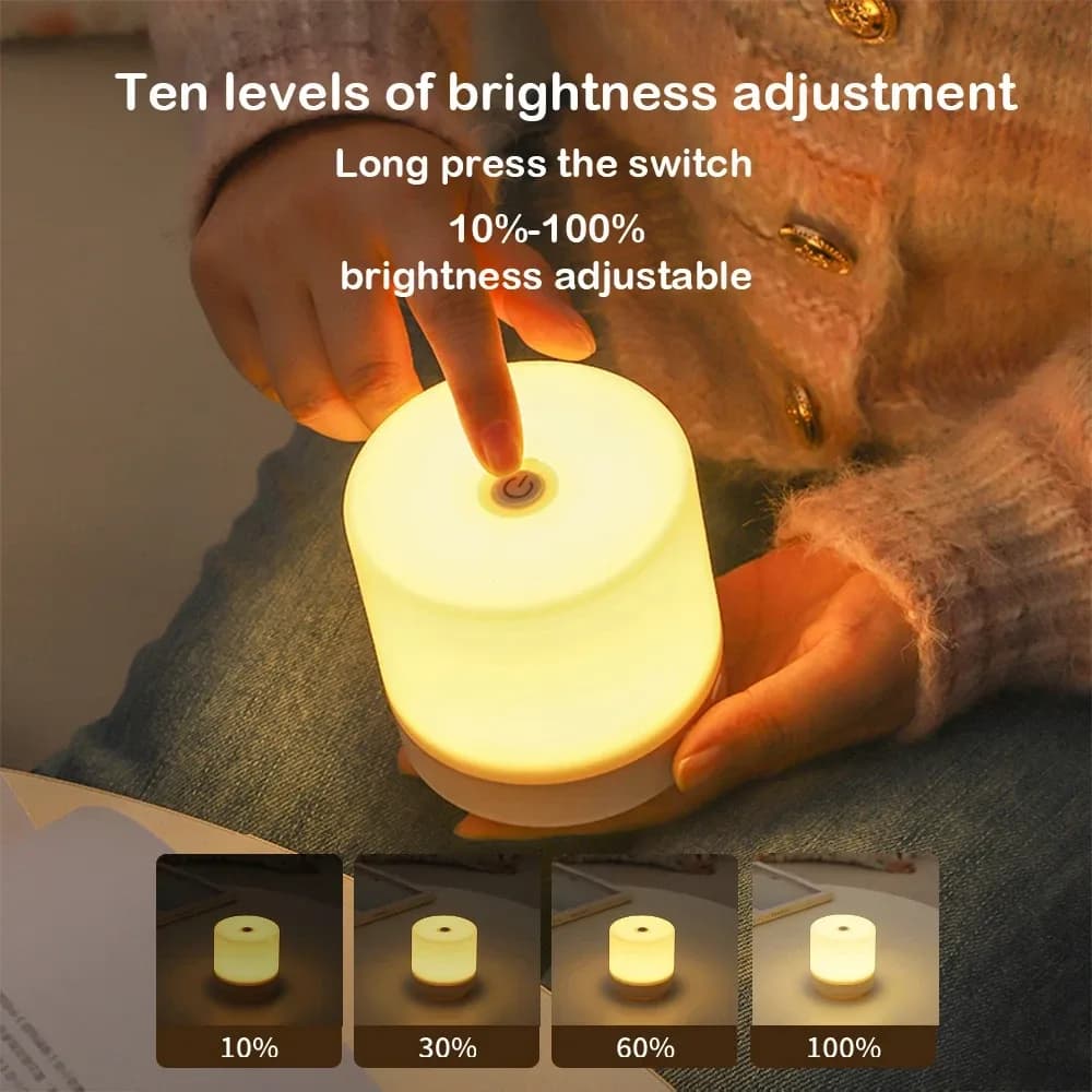 Lampe de chevet tactile LED à intensité variable avec port USB - Image 3