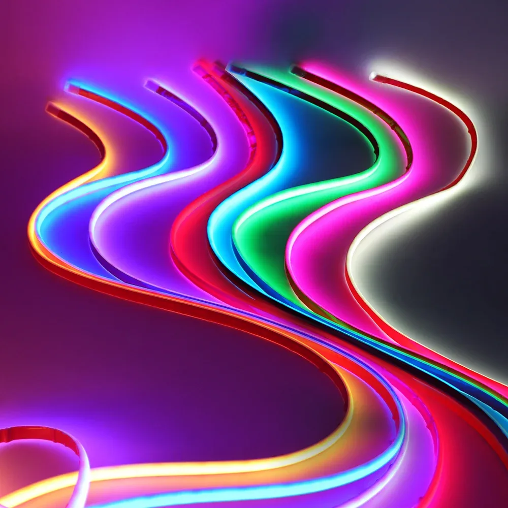Ruban LED Néon Flexible Étanche IP68, 12V/24V, 320 LED, 10 Couleurs, 0,5m à 5m - Image 4