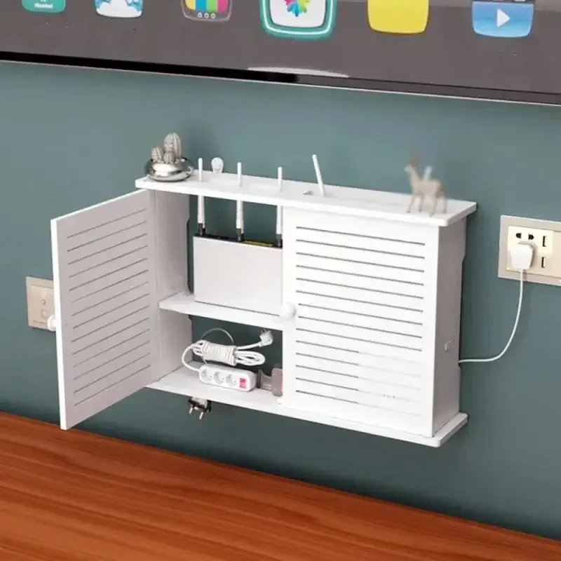 Étagère murale pour routeur Wi-Fi et organisateur de câbles sans perçage slide 3