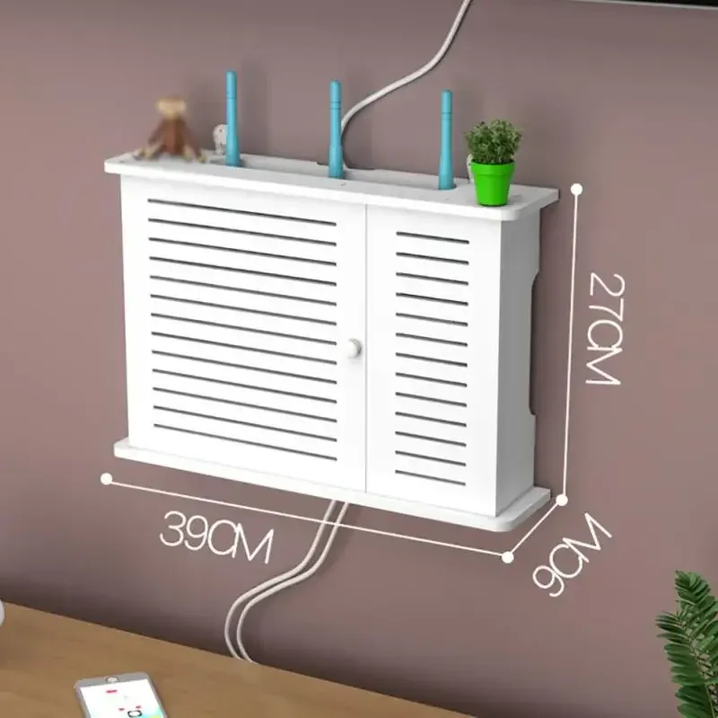 Étagère murale pour routeur Wi-Fi et organisateur de câbles sans perçage slide 4