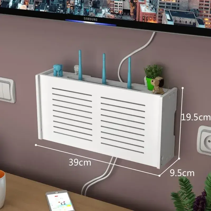 Étagère murale pour routeur Wi-Fi et organisateur de câbles sans perçage slide 8