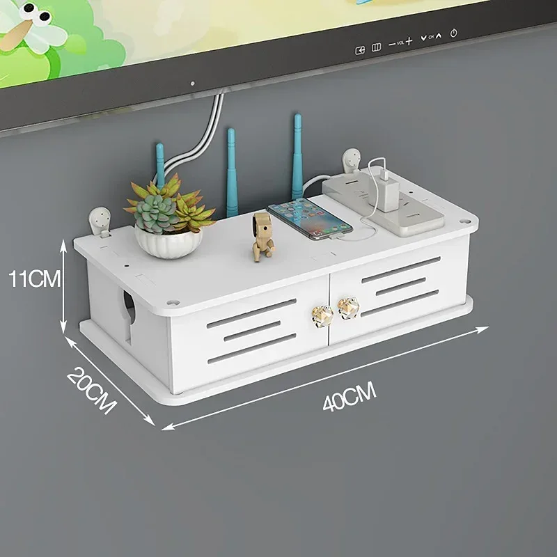 Étagère murale pour routeur Wi-Fi et organisateur de câbles sans perçage slide 13