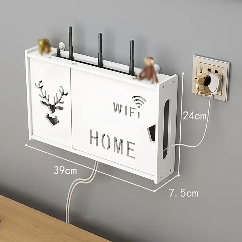Étagère murale pour routeur Wi-Fi et organisateur de câbles sans perçage slide 9