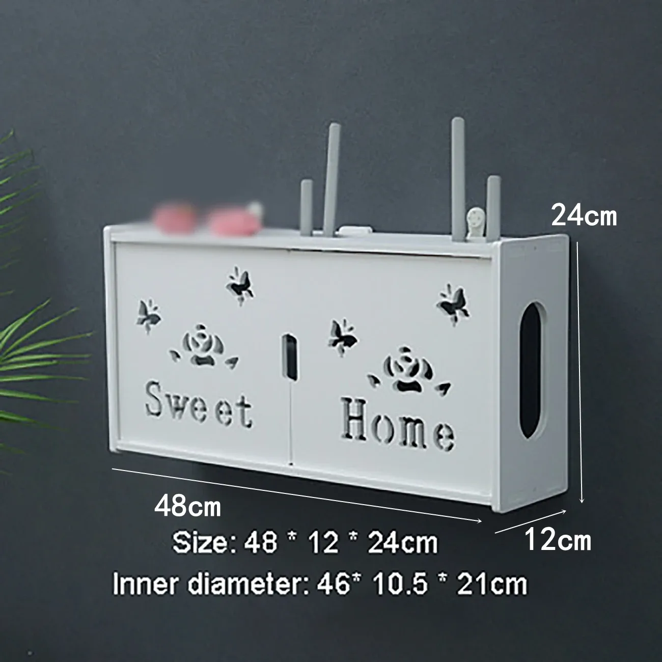 Étagère murale pour routeur Wi-Fi et organisateur de câbles sans perçage slide 29